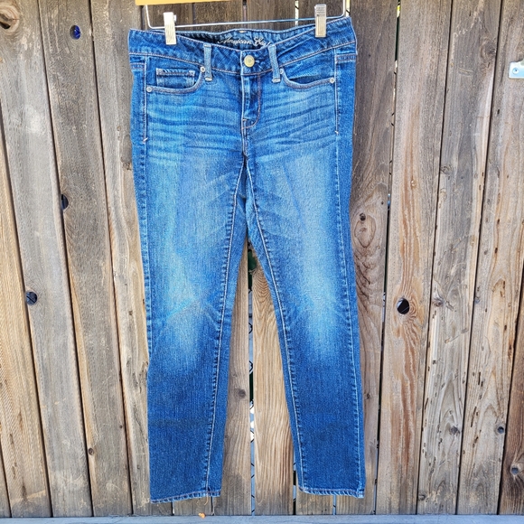 America Eagle Outfitters Blue Skinny Jeans Size 2 - Picture 3 of 16